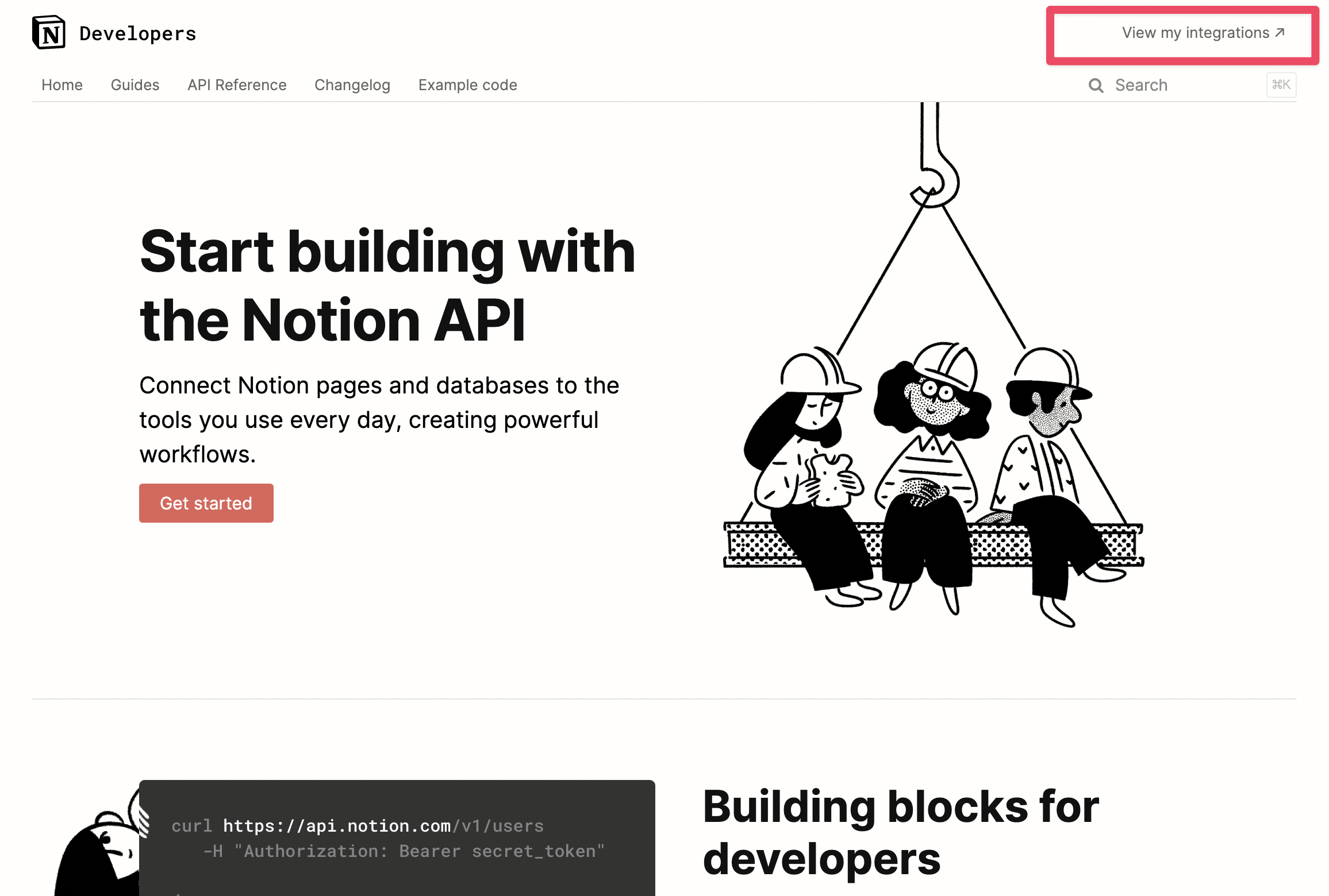 Notion API のページ